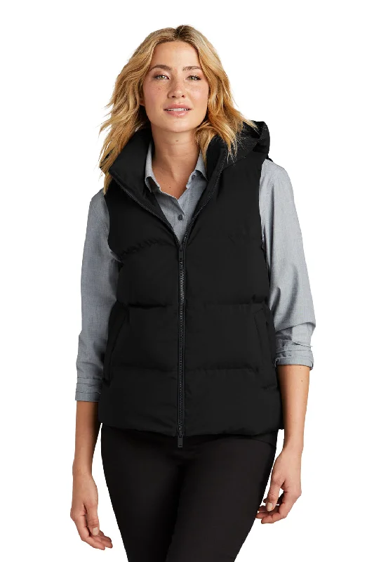 Refreshing Design Feminine Charm Mercer+Mettle Womens Water Resistant Full Zip Hooded Puffy Vest - Deep Black