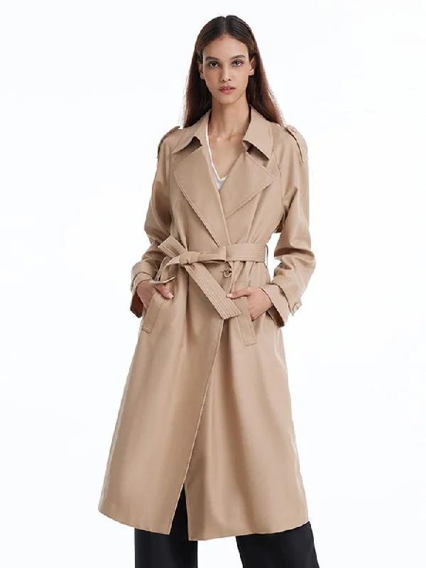 Sports Fashion Boutique Recommendation Worsted Woolen Trench Coat With Belt