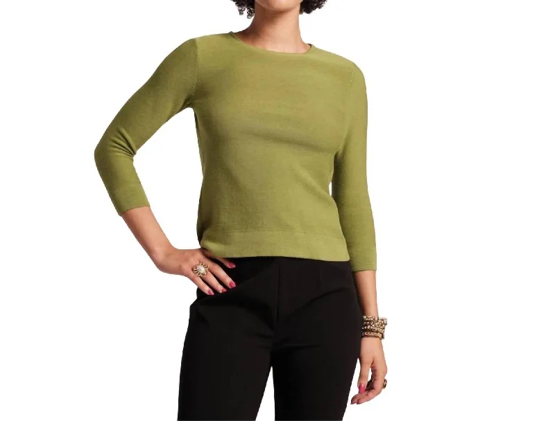 Comfortable down Rachel Knit Top In Celery