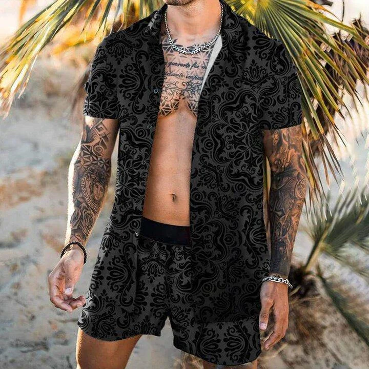 Short Design Modern Tailoring Black Men Royal Short And Shirt Suits