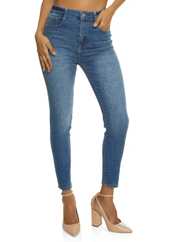 Free and comfortable WAX Whiskered High Waist Skinny Ankle Jeans