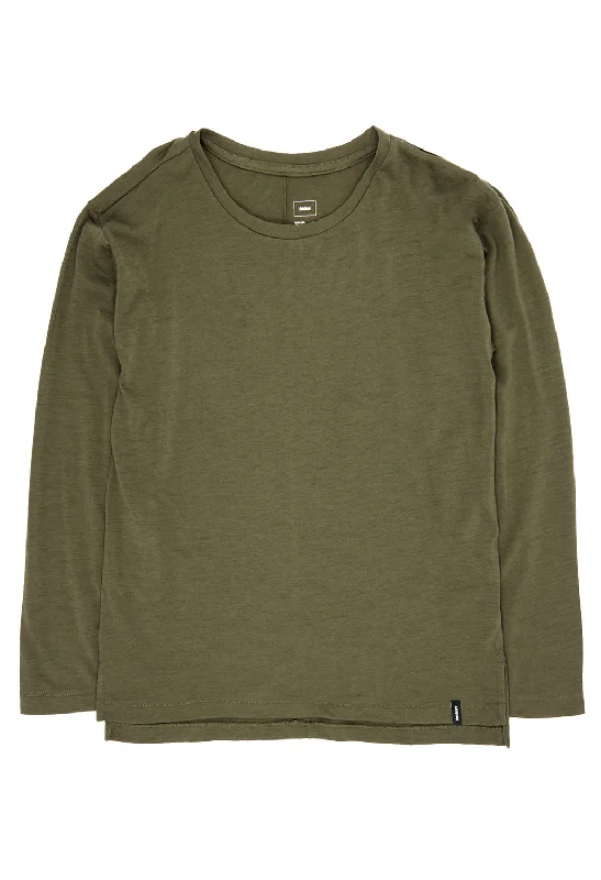 End Of The Year Romantic And Fresh Finisterre Women's Seeker Merino Long Sleeve Tee - Olive End Of The Year Romantic And Fresh Finisterre Women's Seeker Merino Long Sleeve Tee - Olive