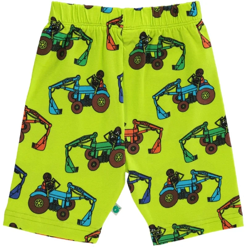 Cool Breeze At Night Småfolk Bright Green Cycling Shorts With Tractors