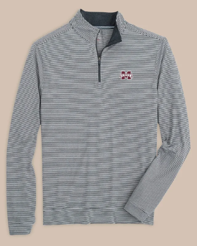 High Street Style Autumn Selection Mississippi State Bulldogs Cruiser Micro-Stripe Heather Quarter Zip