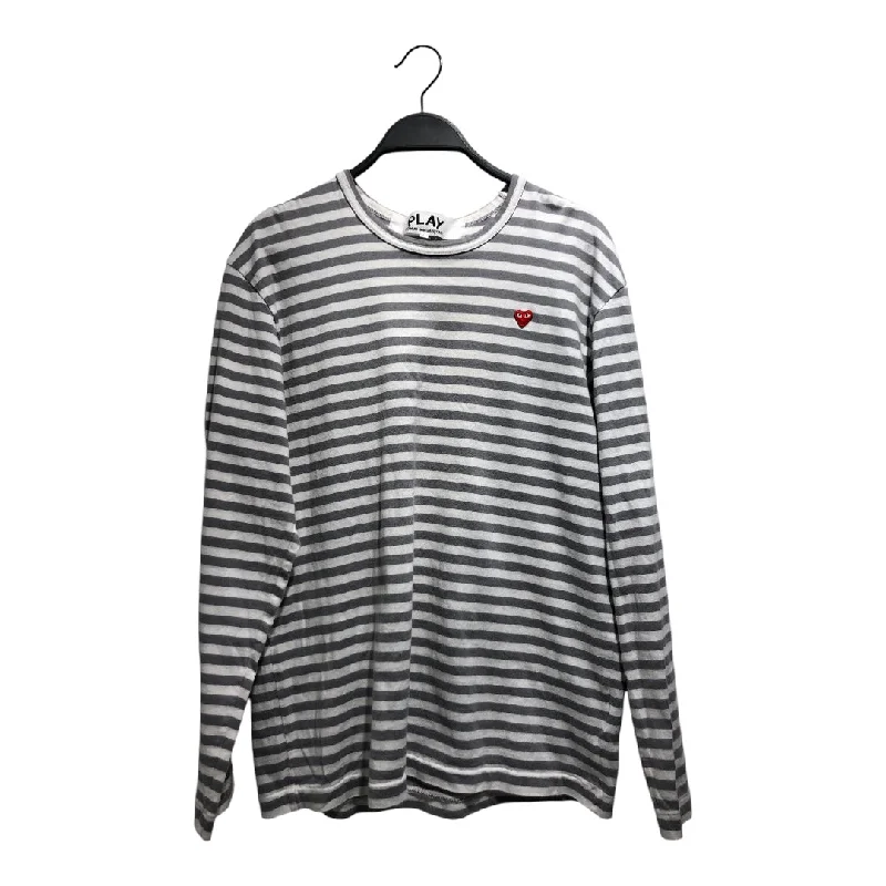 High-end Fashion Fashion Elements COMME des GARCONS/LS T-Shirt/L/Stripe/Cotton/WHT/