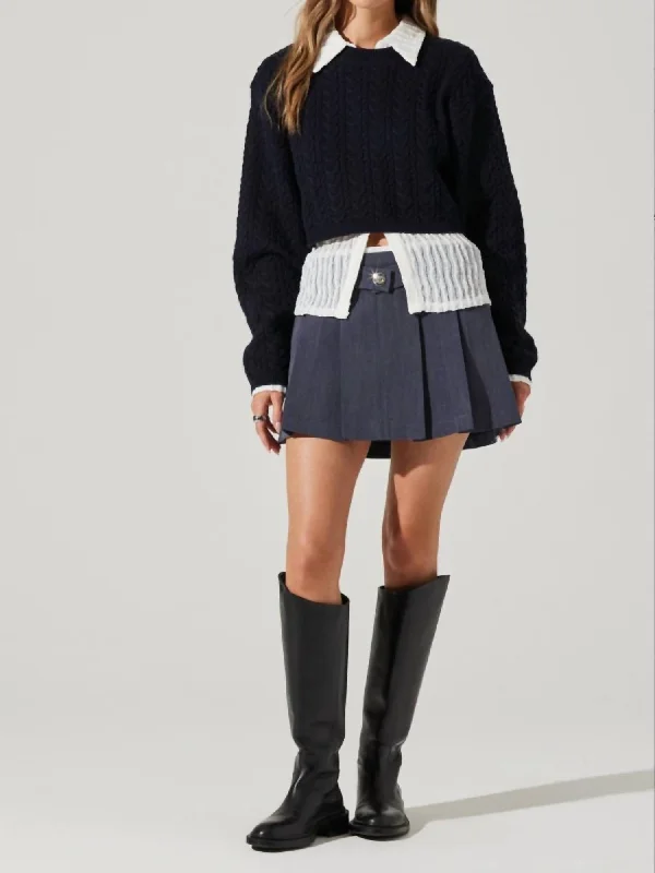 Short Design Elegant And Charming Jorah Sweater In Midnight Navy