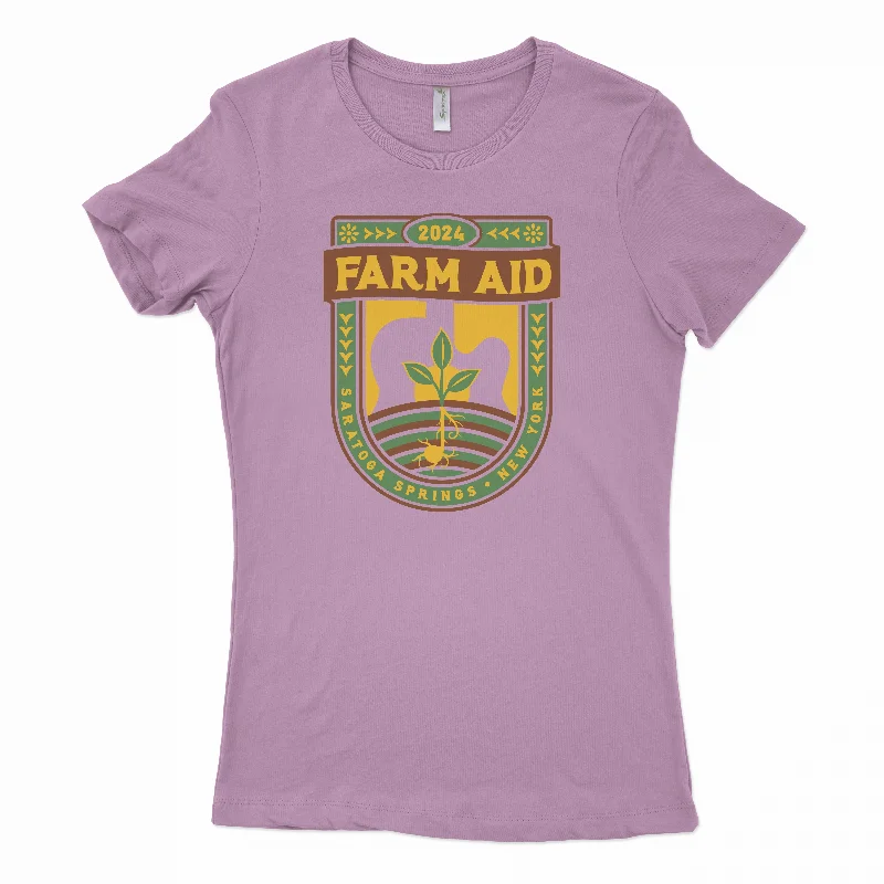 High Street Design Personalized Wear Farm Aid 2024 Badge Women's Tee – Lavender