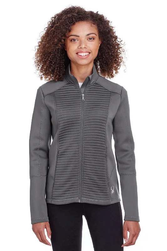 French Style Casual Street Spyder Womens Venom Full Zip Jacket - Polar Grey