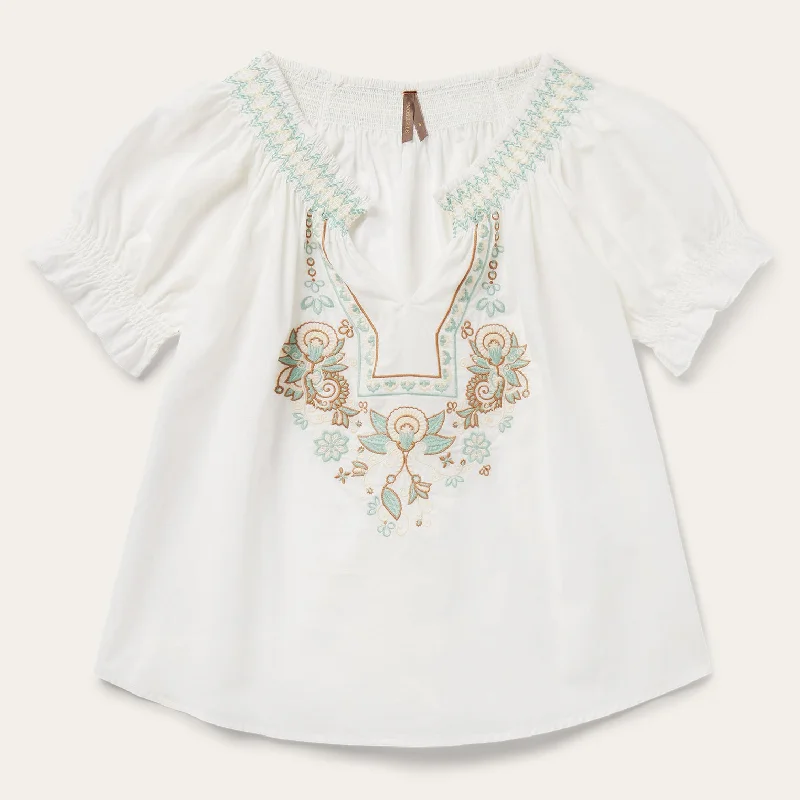 Editorial Design Carefree Style Cotton Voile Peasant Blouse