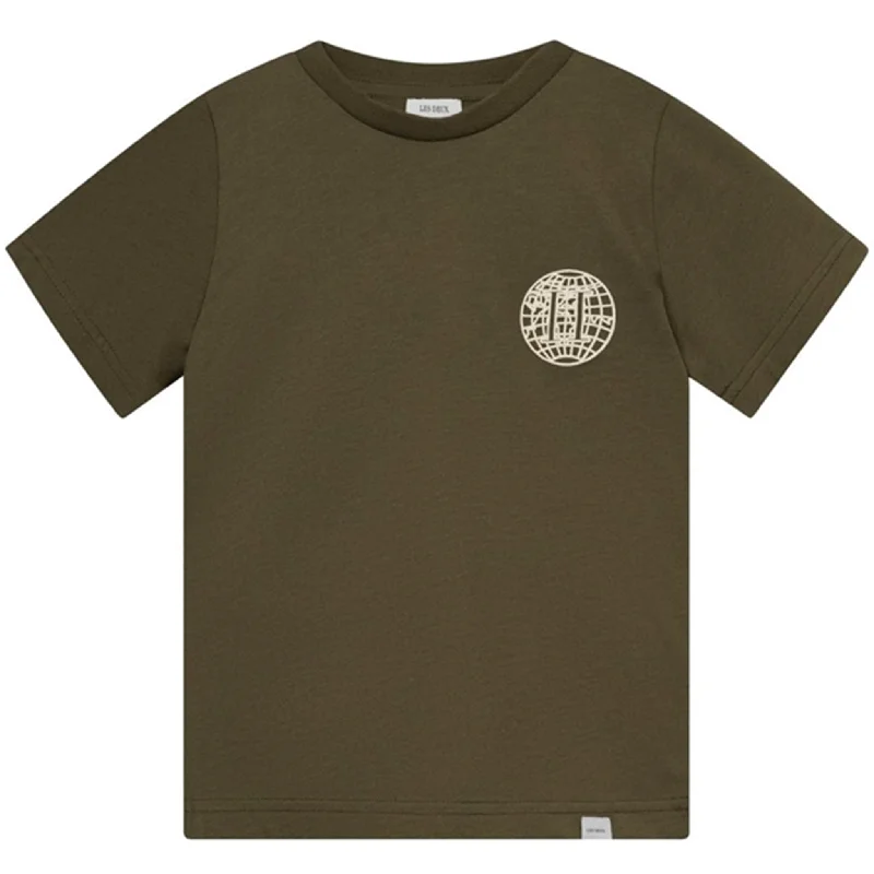 Wandering freely Les Deux Kids Olive Night/Ivory Globe T-Shirt