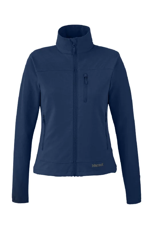 Personalized Series British Style Marmot Womens Tempo Water Resistant Full Zip Jacket - Arctic Navy Blue - Closeout