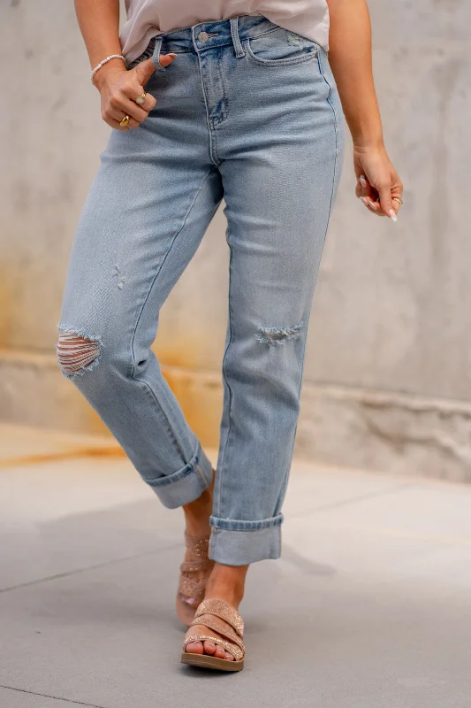 Versatile Items Personalized Design American Stars Mid Rise Cuffed Boyfriend Regular & Plus Sizes