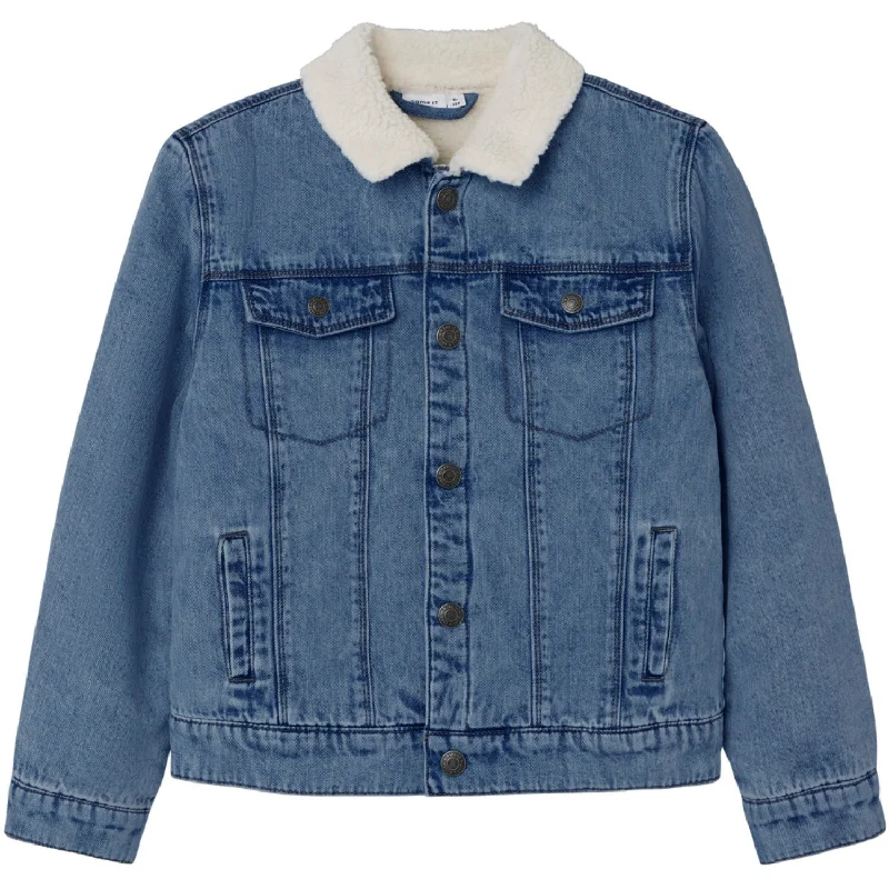 Perfect Tailoring Celebrity Must-have Name It Medium Blue Denim Jack Teddy Denim Jacket