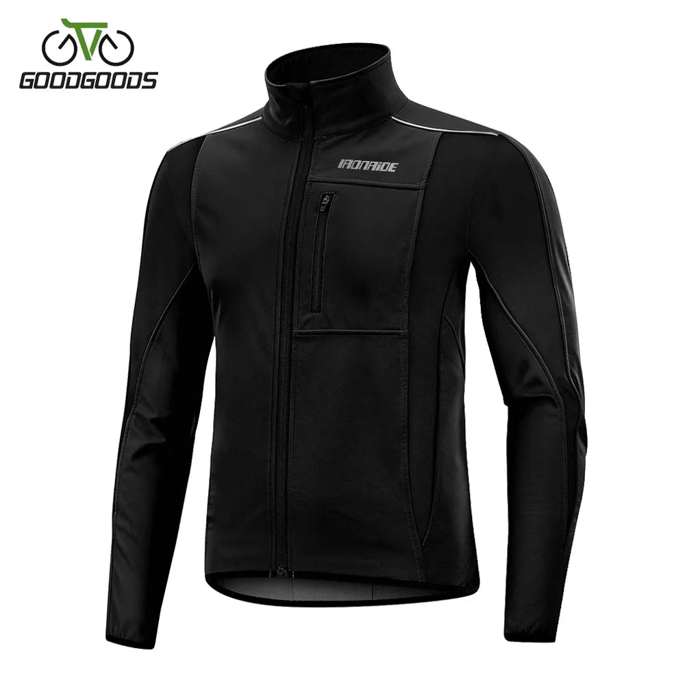 Autumn Selection Bottom And Versatile Winter Thermal Fleece Cycling Jacket MTB Bicycle Jacket Autumn Windproof Reflective Riding Jersey Windbreakers Coat