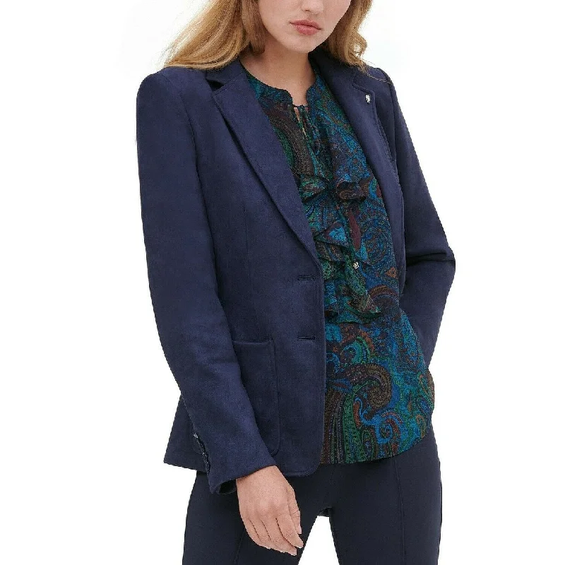 Classic Color Sexy Fun Tommy Hilfiger Women's Faux-Suede Blazer Dark Blue Size 6