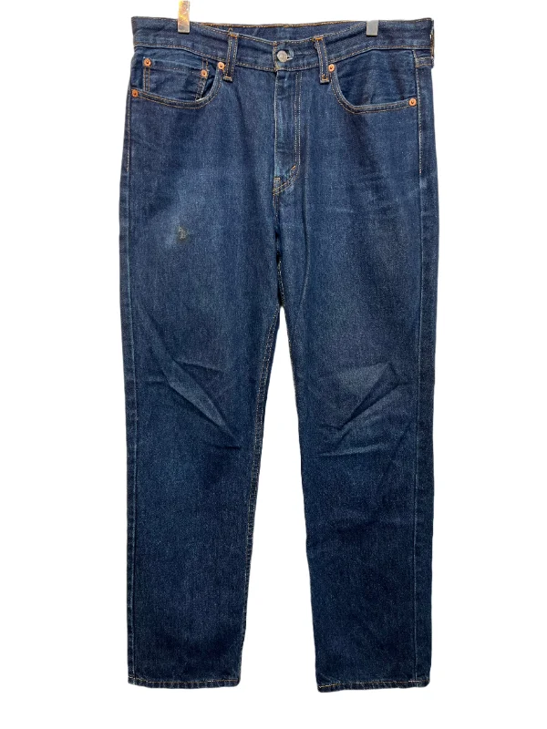 Printed Patterns College Style Levi 550 Dark Blue Jeans (32x32)
