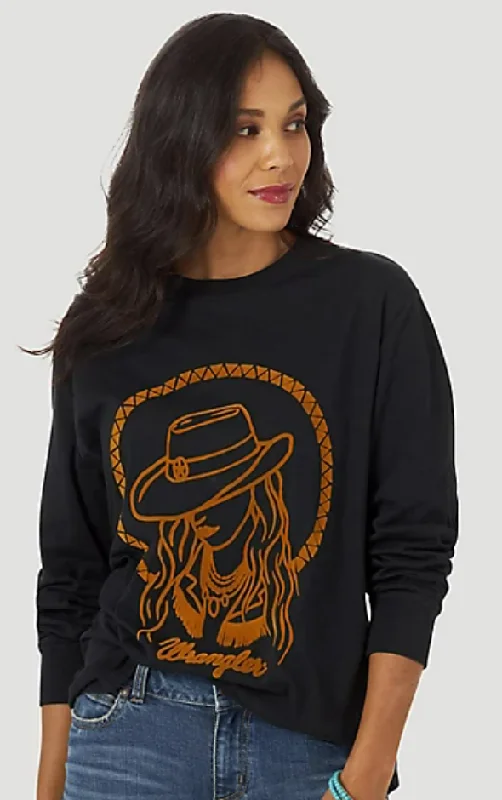 Embroidery Design Thin Design Women's Wrangler Retro T-Shirt #112317128