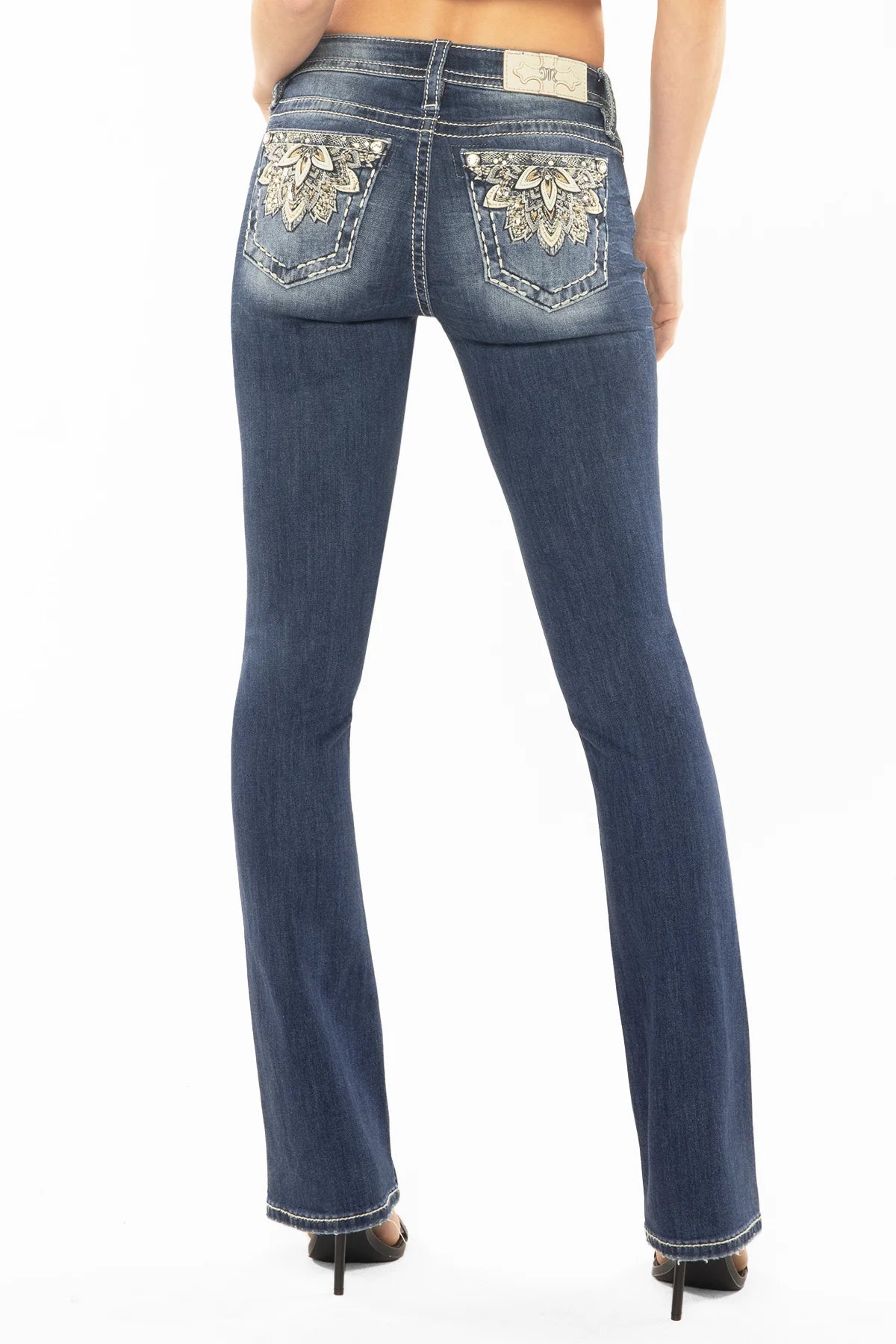 Celebrity Picks Romantic Data Miss Me Women's Mid Rise Boot Cut Jean, Blue