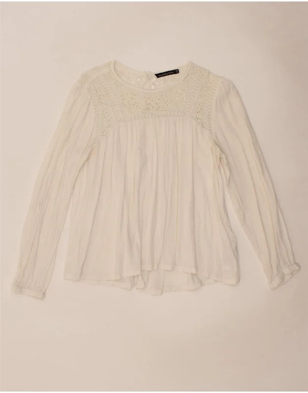 Urban Style Elegant And Simple ABERCROMBIE & FITCH Womens Shirt Blouse UK 6 XS White Cotton