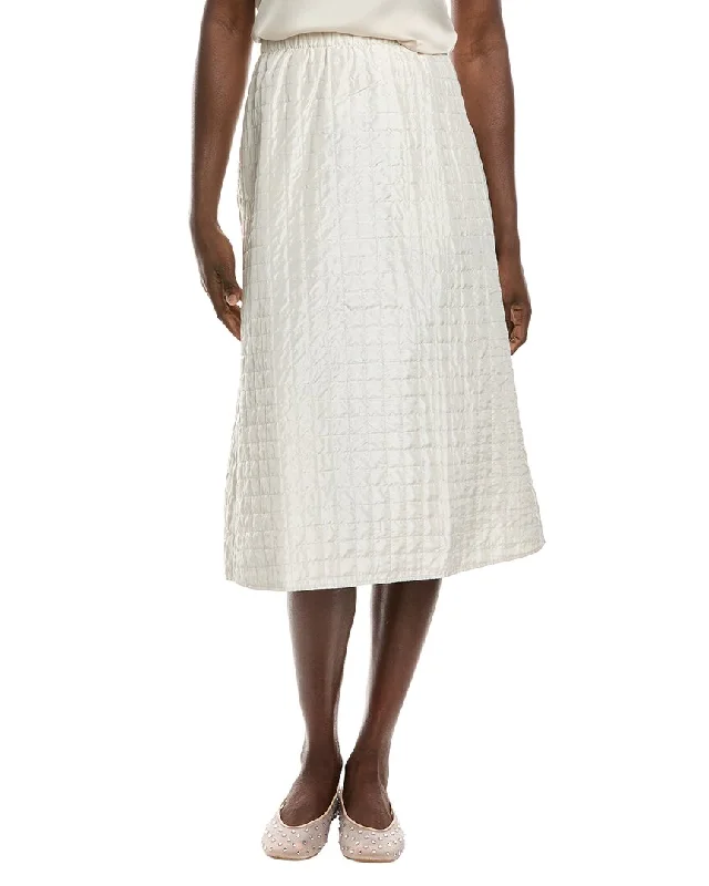 Advanced Customization Light And Breathable EILEEN FISHER Habutai Quilted Silk A-Line Skirt Advanced Customization Light And Breathable EILEEN FISHER Habutai Quilted Silk A-Line Skirt