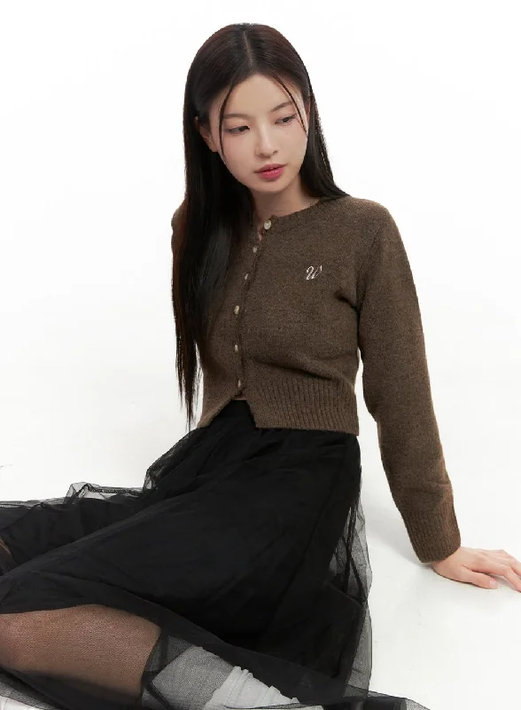 Celebrity Picks Lively And Youthful Classic Charm Buttoned Cardigan OO416
