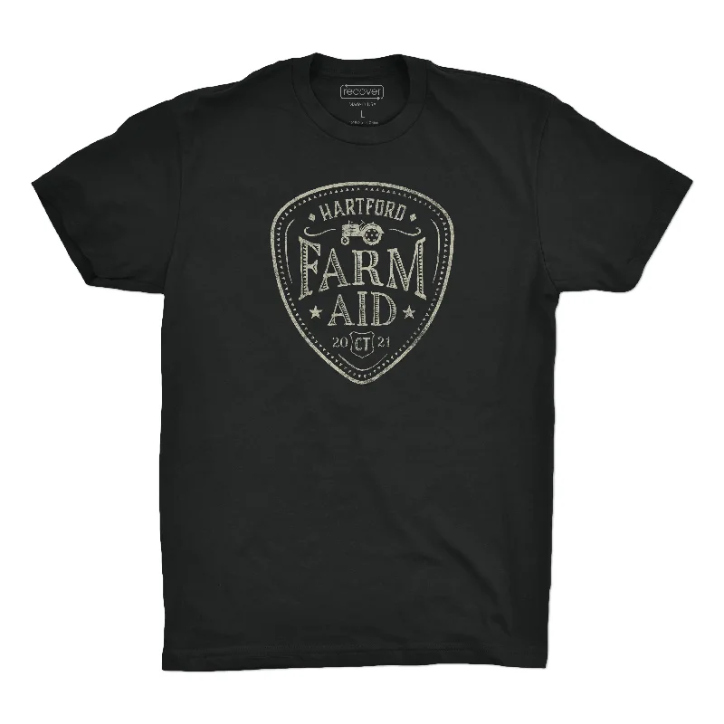 Simple Matching Sweet Style Farm Aid 2021 Guitar Pick Tee- Black