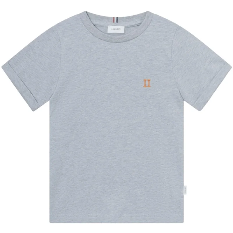 Mid-length Style Les Deux Kids Summer Sky Melange/Orange Nørregaard T-Shirt