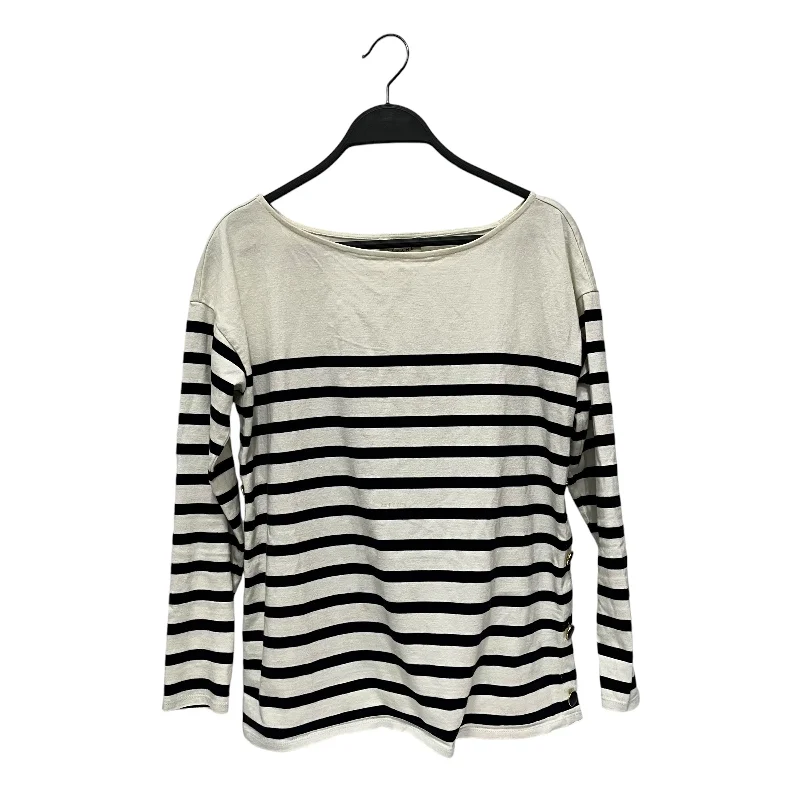 Street Style SEZANE/LS T-Shirt/XS/Stripe/Cotton/NVY/