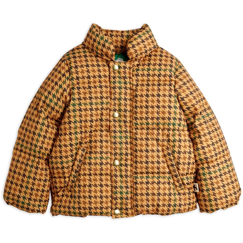 Classic And Versatile Exclusive Customization Mini Rodini Beige Houndstooth Aop City Puffer Jacket