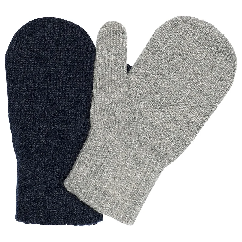 Comfortable Series Short Design MELTON Mix Lightegrå Mel Blue Comfy vanter 2-pack