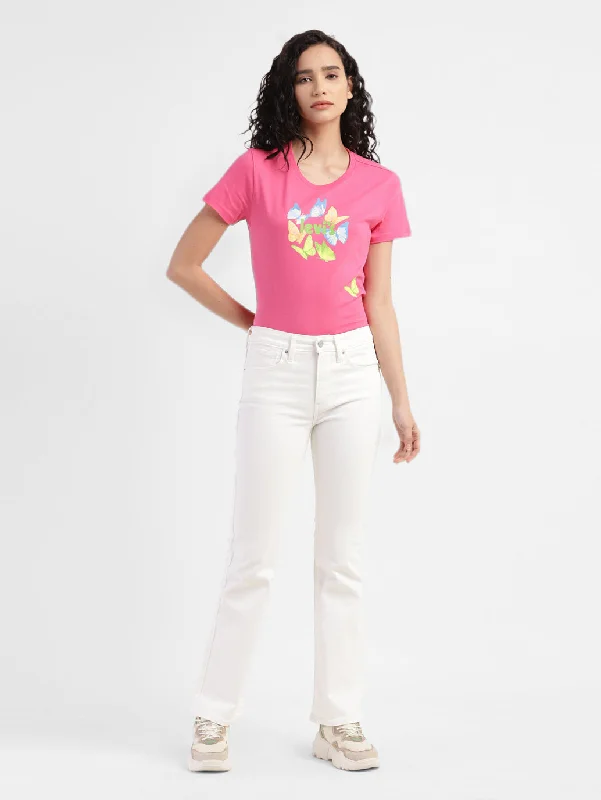 Romantic Data Relaxed And Casual Women's Graphic Crew Neck T-shirt