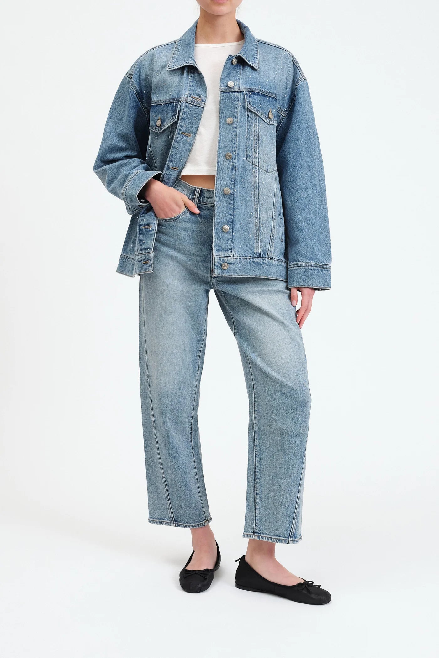 Hip-hop Style Beau Jacket in Twinkle Wash