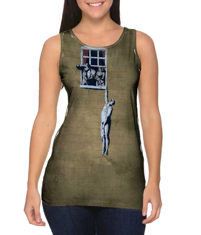 Single-shoulder Neck Design Graffiti Banksy Window Lover