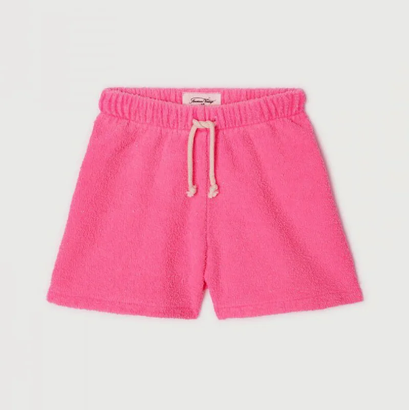 Knitted Design Bobypark Kid's Shorts in Pink Acid Fluo by American Vintage