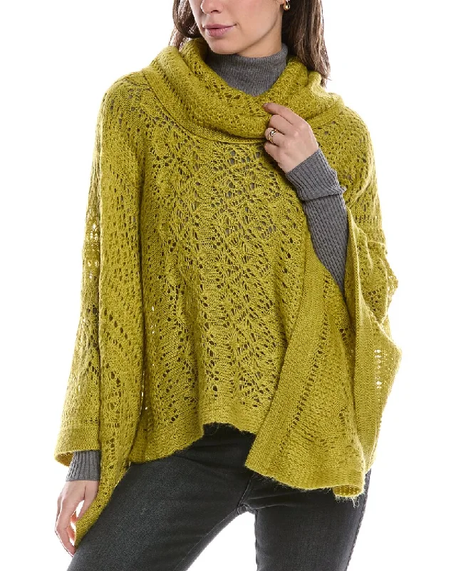 Sweet Style Exquisite Embroidery tyler böe Crochet Mohair-Blend Poncho
