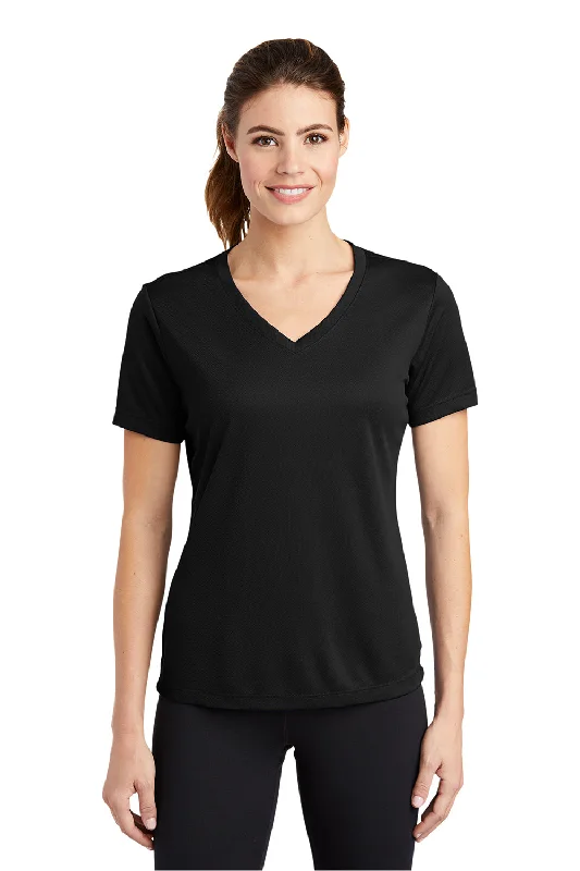 High Street Style Autumn Selection Sport-Tek Womens RacerMesh Moisture Wicking Short Sleeve V-Neck T-Shirt - Black High Street Style Autumn Selection Sport-Tek Womens RacerMesh Moisture Wicking Short Sleeve V-Neck T-Shirt - Black