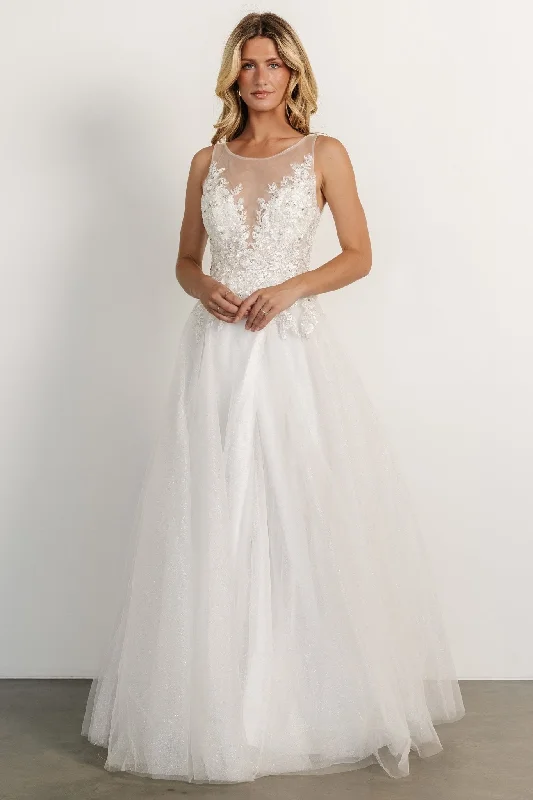 Basic Version Affection Shimmer Bridal Gown | Off White