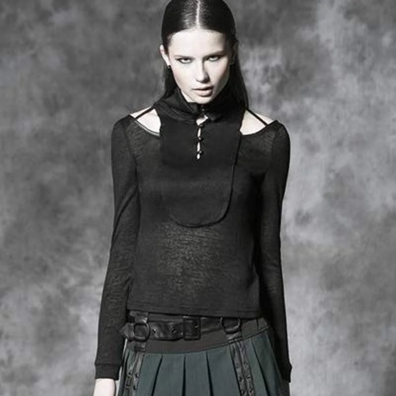 Sports Trend Personalized Clothing Women's Gothic Straps Pleated Skirt with Belt