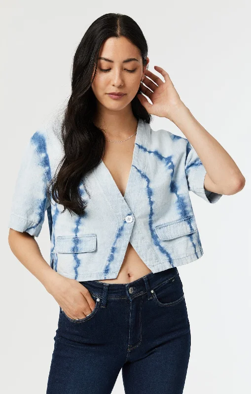 Goddess Style Diamond Series TIE DYE SHIRT IN INDIGO