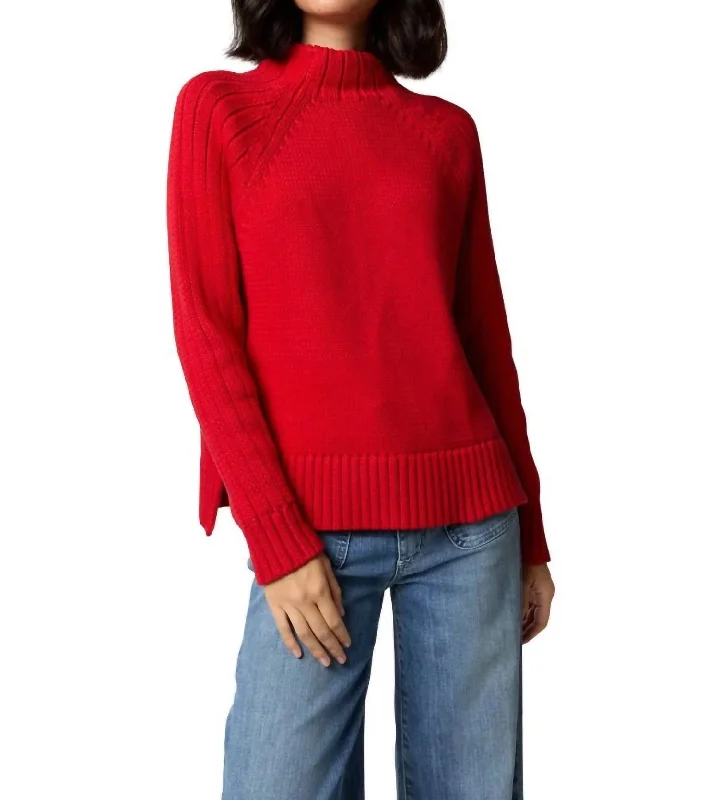 British casual Hadley Sweater In Red Sail Cotton Tape Yarn