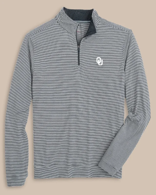 Sports And Leisure Simple Solid Color Oklahoma Sooners Cruiser Micro-Stripe Heather Quarter Zip