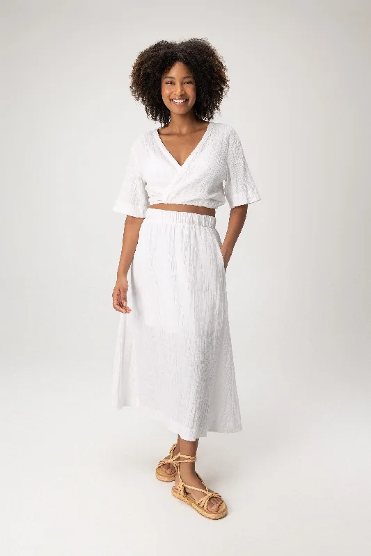 Classic Style Age-reducing Style Seaside Midi Skirt