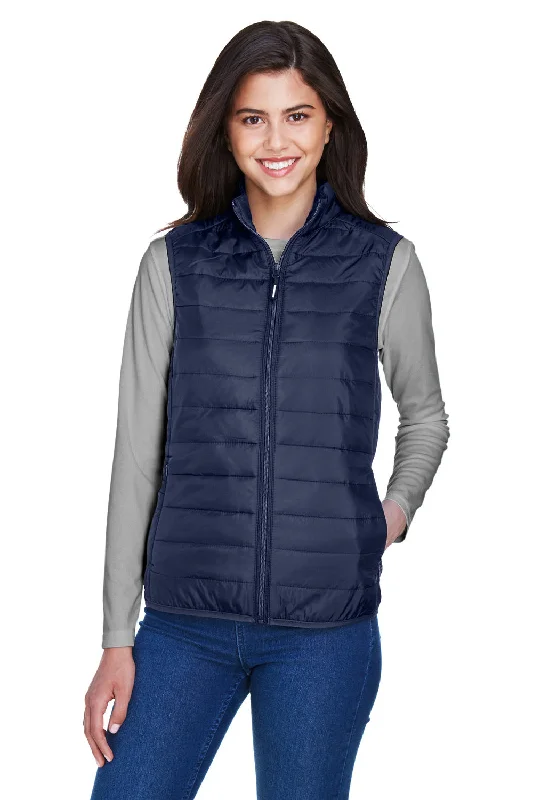 Simple Matching Cute Style Core 365 Womens Prevail Packable Puffer Water Resistant Full Zip Vest - Classic Navy Blue