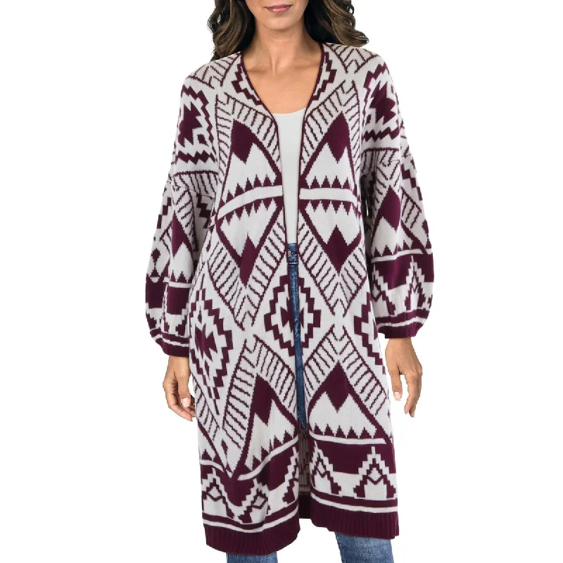 Celebrity Style Unique Prints Womens Printed Open Front Cardigan Sweater