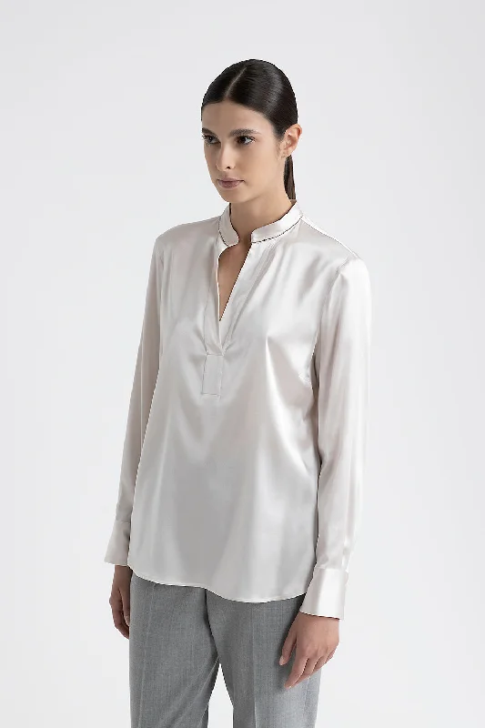 Classic Color Sexy Fun Shiny silk satin shirt
