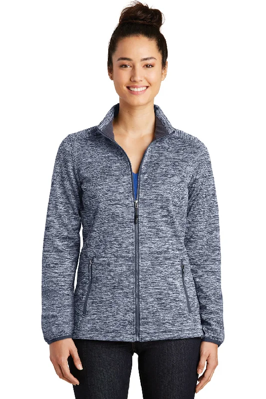 French Style Elegant And Simple Sport-Tek Womens Electric Heather Water Resistant Full Zip Jacket - True Navy Blue Electric - Closeout