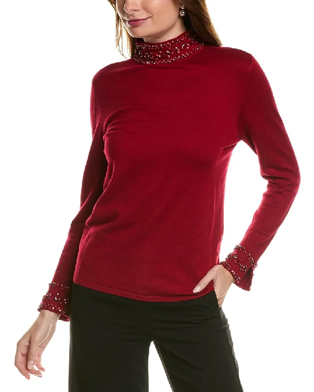 Romantic Data New Autumn And Winter Styles Anne Klein Mock Neck Sweater