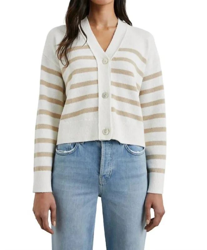 Fashionable Items Classic Series Geneva Cardigan In Sand White
