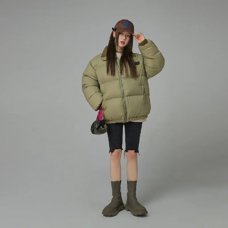 French Style Comfortable And Casual Duck Down High Neck Padded Coat