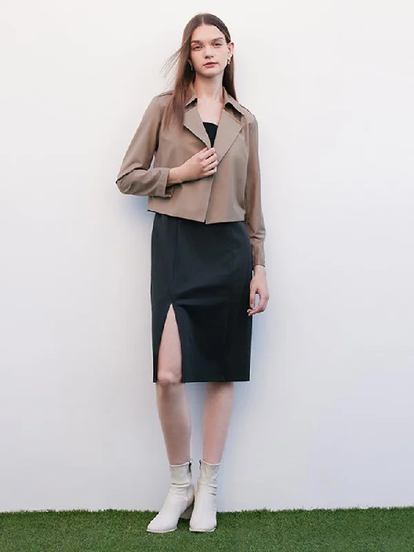 British casual Women Trench Coat And Vest Dress Two-Piece Suit